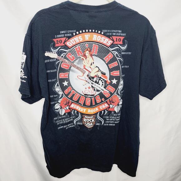 Rock 'N Rev Monkey Rock USA Sturgis, SD Guns N' Roses 2010 Men T-Shirt Large - Picture 8 of 9